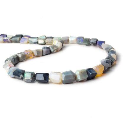 7x6-11x9mm Multi Color Australian Opal faceted nuggets 18 inch 50 beads AA